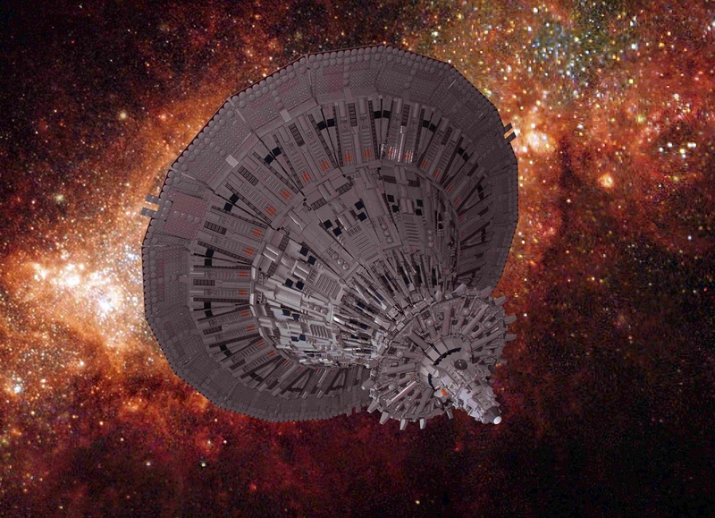 Illustration for article titled This Lego Cylon Baseship is Frakking Awesome